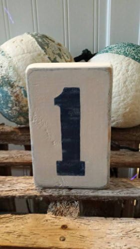 Wood Block Numbers for Home Decor Table Numbers Special Events Weddings Nautical Beach Cottage
