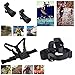 EEEKit Travel Accessory Kit for Activeon CX Action Cam/EKEN H8 Pro/ YI 4K Action Camera, Chest Harness Mount + Head Strap mount + Selfie Stick Pole + Middle Carrying Case