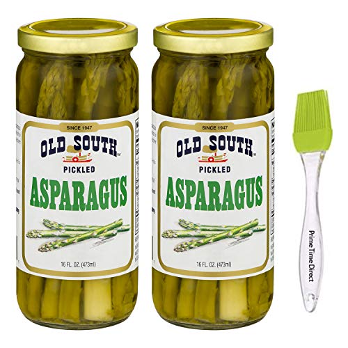 Old South Pickled Asparagus 16 fl oz (2 Pack) Bundled with Prime Time Direct Silicone Basting Brush in a PTD Sealed Bag