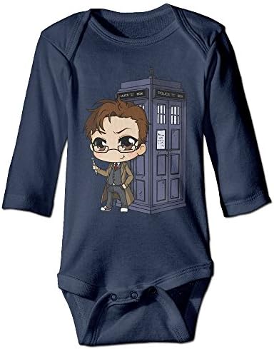 Baby Child 100% Cotton Long Sleeve Onesies Toddler Bodysuit Dr Who Baby Onesies Navy Size 18 Months
