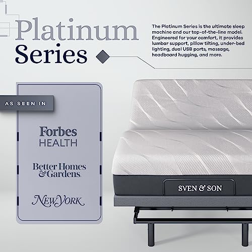 Sven & Son Queen Adjustable Bed Base Frame Platinum (Individual Head