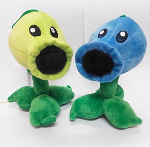 Plants Vs Zombies Series Plush Toy 2pcs Set - Peashooter 15cm/6inch and Ice Peashooter 15cm/6inch