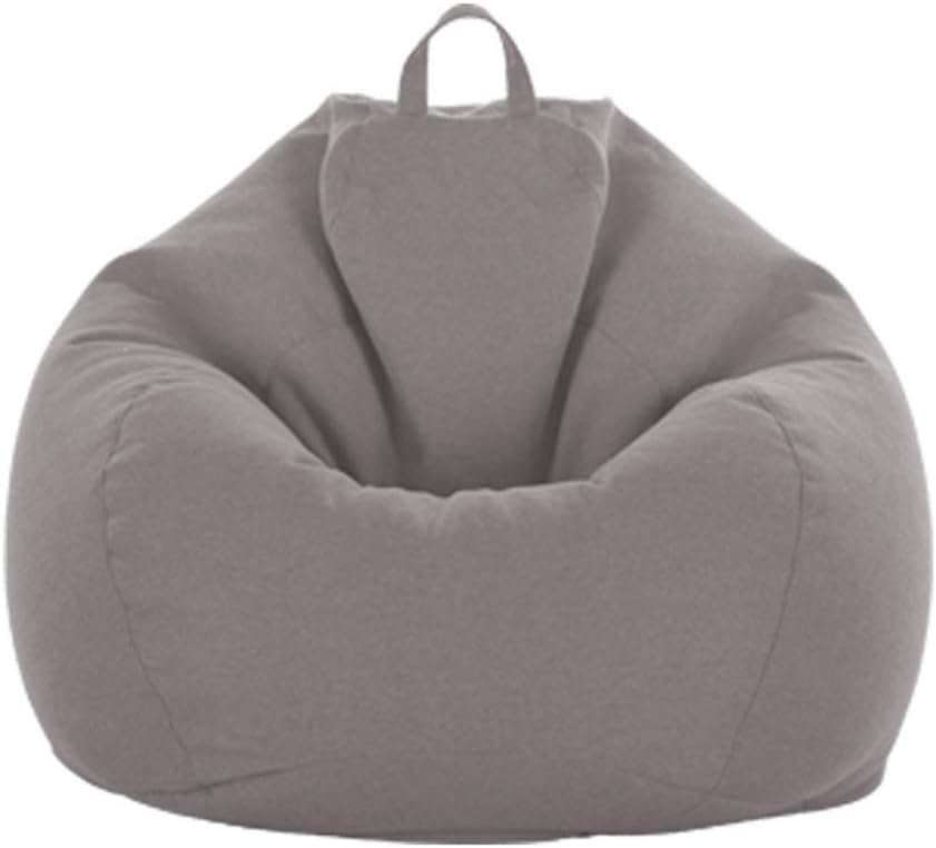 fublousRR5 Bean Bag Sofa Cover Fashion Solid Color Cloth Lazy Lounger Bean Bag Chair Seat Sofa Cover Home Decor Warm Grey 60cm