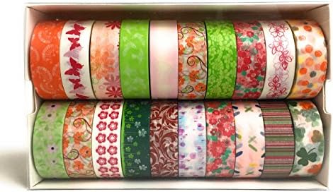 TCBS Premium Washi Tape Garden Collection. Set of 20 assorted rolls perfect for DIY, Decorations, Scrapbooking, Card Making, Masking, and Arts &amp; Crafts.