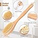 Shower Bath Brush with Long Handle & Dry Skin Body Brushes - 100% Natural Boar Bristles & Wooden Massage Brushing - Back Scrubber for Exfoliates & Perfect Spa Gift