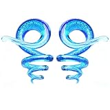 BodyJ4You Glass Taper Swirl Spiral Blue Plugs Ear