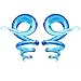 BodyJ4You 2PC Glass Ear Tapers Plugs 0G Aqua Blue Spiral Zigzag Gauges Piercing Jewelry