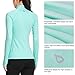 baleaf Women's Thermal Fleece Pullover Jacket Half Zip Thumbholes Long Sleeve Running Hiking Tops Workout Shirt Cold Weather Zipper Pockets Aqua L