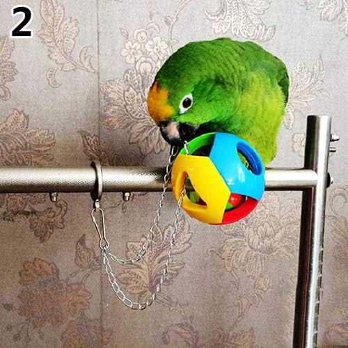 RYcoexs Cute Pet Bird Plastic Chew Ball Chain Cage Toy for Parrot Cockatiel Parakeet 2