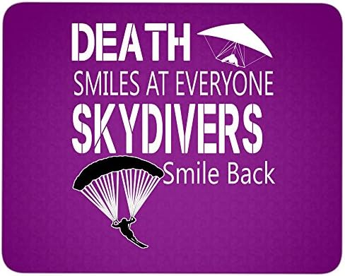 Death Smiles At Everyone Mouse Pad, Skydivers Smile Back great gift idea Mousepad (Mouse Pad - Purple)