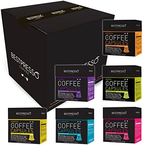 240 Bestpresso Nespresso Compatible Gourmet Coffee Capsules - Variety Pack - Natural Espresso Flavors - Nespresso Pods Alternative - Certified Italian Espresso