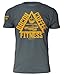 RokFit The Trifecta - Bacon, Coffee & Fitness Men's T-Shirt (Large, Indigo)