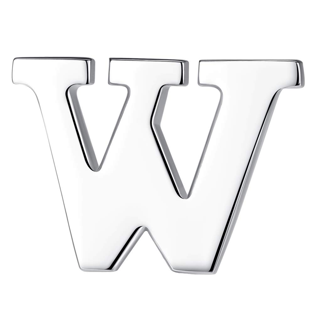 HONEY BEAR 1pc Alphabet Letters A to Z Collar Brooch Label Pins Badge for Mens' Suit/Women's Shirt for Business Gift,Silver W 0.94in