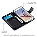 J&D Case Compatible for Samsung Galaxy S6 Case, Wallet Stand Slim Fit Heavy Duty Protective Anti-Shock Flip Cover with Card Slots for Galaxy S6 Wallet Case, Black