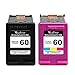 Valuetoner Remanufactured Ink Cartridges Replacement for HP 60 D8J23FN CC640WN CC643WN for Envy 100 110 120, Deskjet D1660 D2530, Photosmart C4680 D110a Printer (1 Black, 1 Tri-Color, 2 Pack)