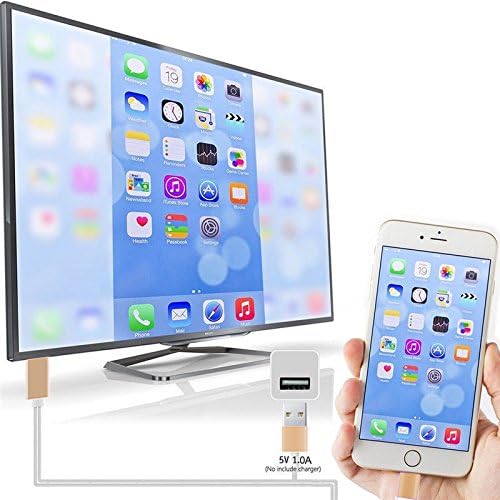 Lightning to HDMI HDTV AV Cable Adapter for Select Apple iPhone 6 6s Plus 5 5s(Gold colour)