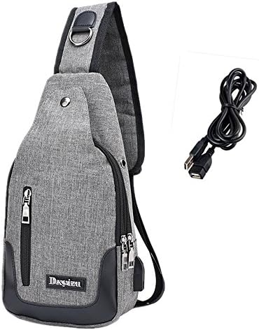 Sling Bag Shoulder Crossbody Chest Backpack Men Women Unbalance Daypack for Travel/Hiking/Outdoor Sport (New Grey)