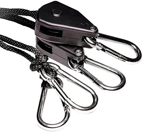 Otryad Horticulture 1 Pair of 1/8" Adjustable Grow Light Rope Hanger w/Improved Metal Internal Gears