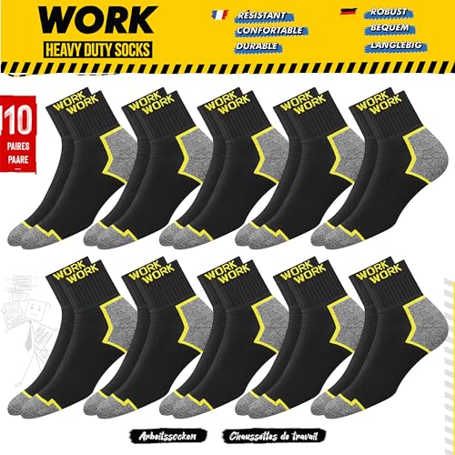 SOXCO 10 Pairs Mens Work Socks Reinforced Quarter Long Short Socks WORK Socks