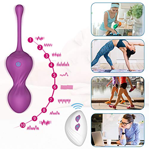 ALOFA-Silicone-Kegel-palline-Ball-Impermeabile-10-modalita-e-Telecomando-utilizzato-Per-Lesercizio-Muscolare-Del-Pavimento-PelvicoViola