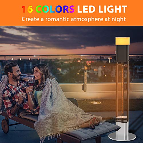 PATIOBOSS Electric Patio Heater, Freestanding Infrared Heater with 16