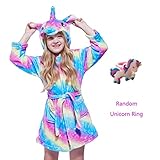 Soft Unicorn Girl Bathrobe Hoodie, Unisex Hooded Gift for Girl and Boys
