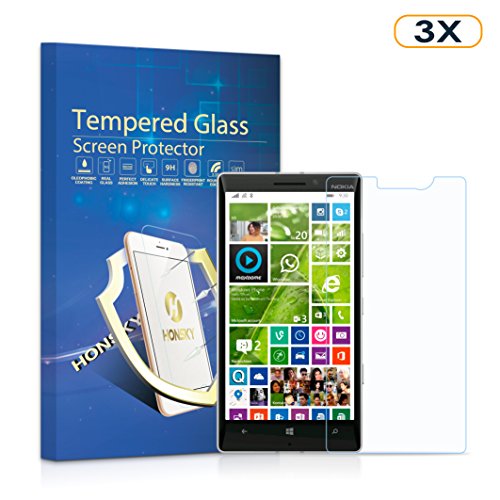 Honsky 3 Packs Tempered Glass Screen Protector for Nokia Lumia 930, HD Crystal Clear/9H Hard/Case Friendly/Bubble Free/Thin Front Screen Cover Guard Shield for Nokia Lumia 930 Honsky 3 Packs Tempered Glass Screen Protector for Nokia Lumia 930, HD Crystal Clear/9H Hard/Case Friendly/Bubble Free/Thin Front Screen Cover Guard Shield for Nokia Lumia 930