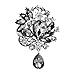 fani Rhinestone Covered Brooch Pin Black Clothes Scarves Shawl Clip for Women Ladies
