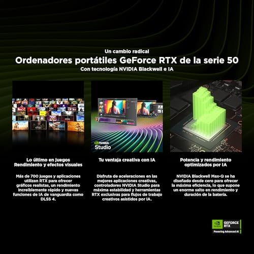OMEN 16-am0035ns - Ordenador portátil Gaming 16" 2K (Intel Core i9-14900HX, 32GB RAM, 1TB SSD, NVIDIA Geforce RTX 5070, FreeDos) Negro - Teclado QWERTY Español