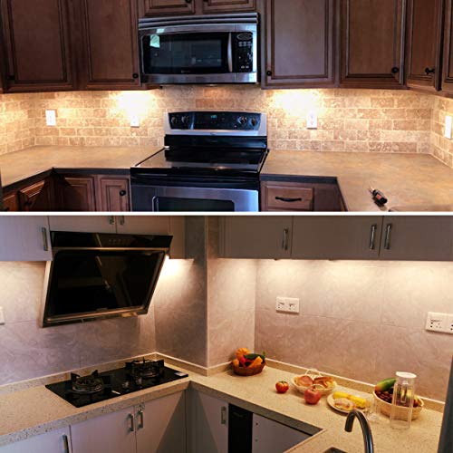 Litever Under Cabinet LED Lighting Kit, 4 PCS 20 Inches Flexible LED Strips, 16W, 1200 Lumen, Warm White 2700K. Suitable for Kitchen Counters Book Shelf Closet Workshop-(4-Strip-2700K) - Thumbnail 3