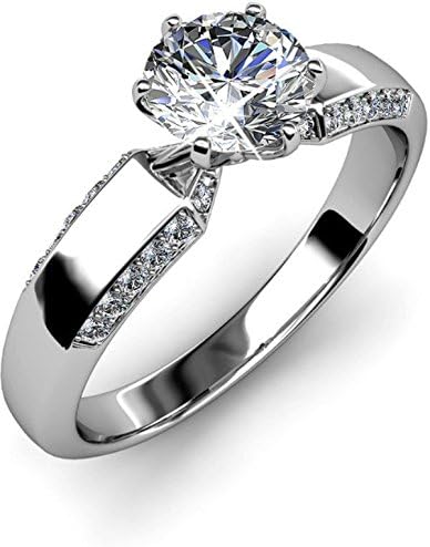 RM Jewellers 92.5 Sterling Silver American Diamond Fabulous Princess Ring for Women