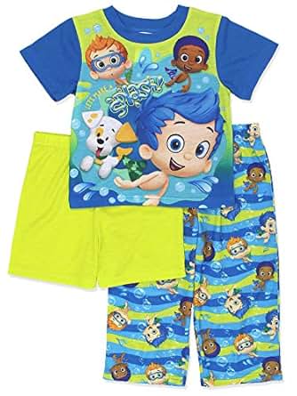 Amazon.com: Bubble Guppies Toddler Boys 3 piece Shorts Pajamas Set