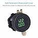 Cllena Waterproof QC 3.0 USB Charger Socket Power Outlet with Digital Voltmeter + Ammeter Monitoring for Car Boat Marine Rv Motorcycle Mobiles(Green)