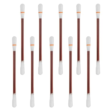Miss and Mams 10 Pieces Double Ended Iodophor Cotton Swabs Applicators Plastic Sticks Set