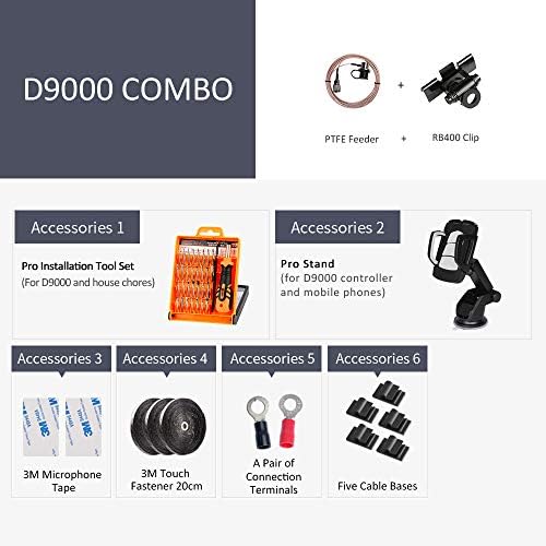 Zastone Accessories of D9000 Dual Band Mobile Radio,RC-316 PTFE Feeder,RB400 Clip,Jakemy 33 in 1 Professional Precision Screwdriver Set