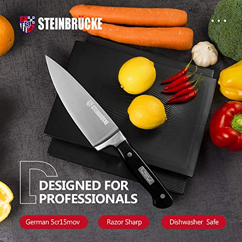 STEINBRÜCKE Chef Knife, 6-Inch Kitchen chef Knives Sharp Chef\'s Knife, 5cr15mov German Stainless Steel, Full Tang, Cook\'s Knife for Home Kitchen Restaurant
