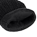 Korlon Winter Wool Knitted Convertible Fingerless Gloves with Mitten Cover Black One Size