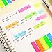 JUSLIN 4 Sets of 560pcs Neon Color Page Marker Fluorescent Color Index Label, Transparent Tabs Flags Stickers
