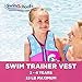 SwimSchool Swim Trainer Vest, Flex-Form, Adjustable Safety Strap, Easy On and Off, Small/Medium, up to 33 Lbs., Pink/Aqua