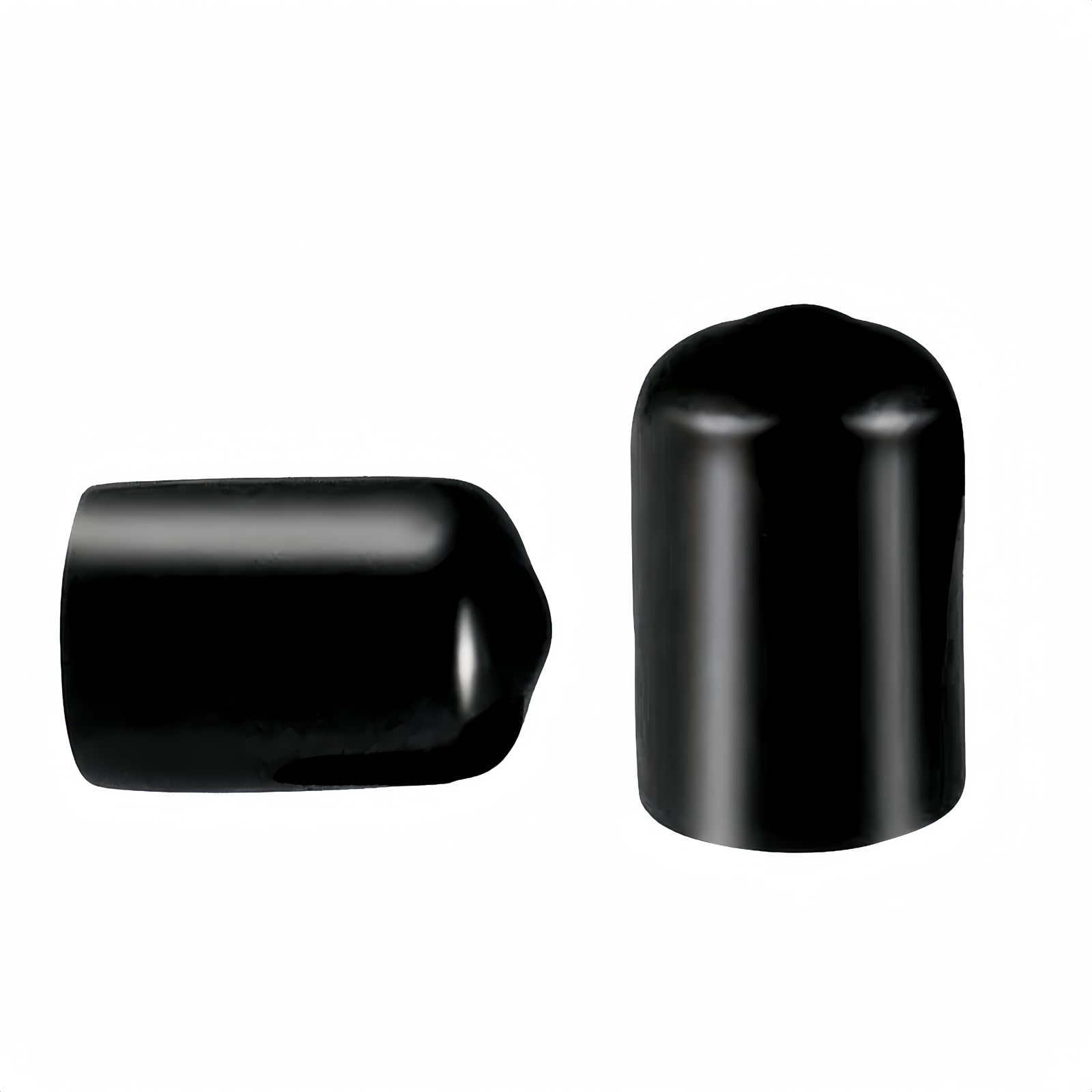 Boxonly Screw Thread Protectors PVC Rubber Round Tube Bolt Cap Plastic End Cap Cover Inner Dia.12mm Black 50Pcs