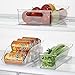mDesign Plastic Kitchen Pantry Cabinet, Refrigerator or Freezer Food Storage Bins with Handles - Organizers for Fruit, Yogurt, Drinks, Snacks, Condiments - Set of 3 - Clear