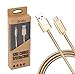 Arrela Type C Cable [1 pack] 3.3ftType C to Type A Braided Nylon Cable with Aluminum Connector for Macbook, LG G5, Nexus 6P,Nexus 5X, charging cable data sync, AC98 Gold