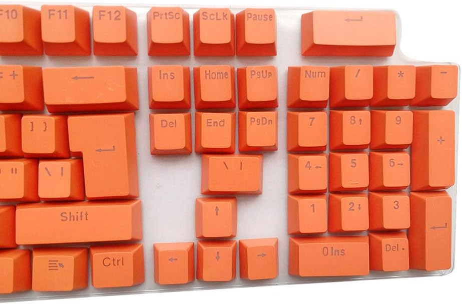 Feicuan Universal 104 Keyset Keycap ABS Colorful Backlit Replacement Key Cap Cover for Mechanical Keyboard (Only Sell Keycaps)- Orange - Image 5