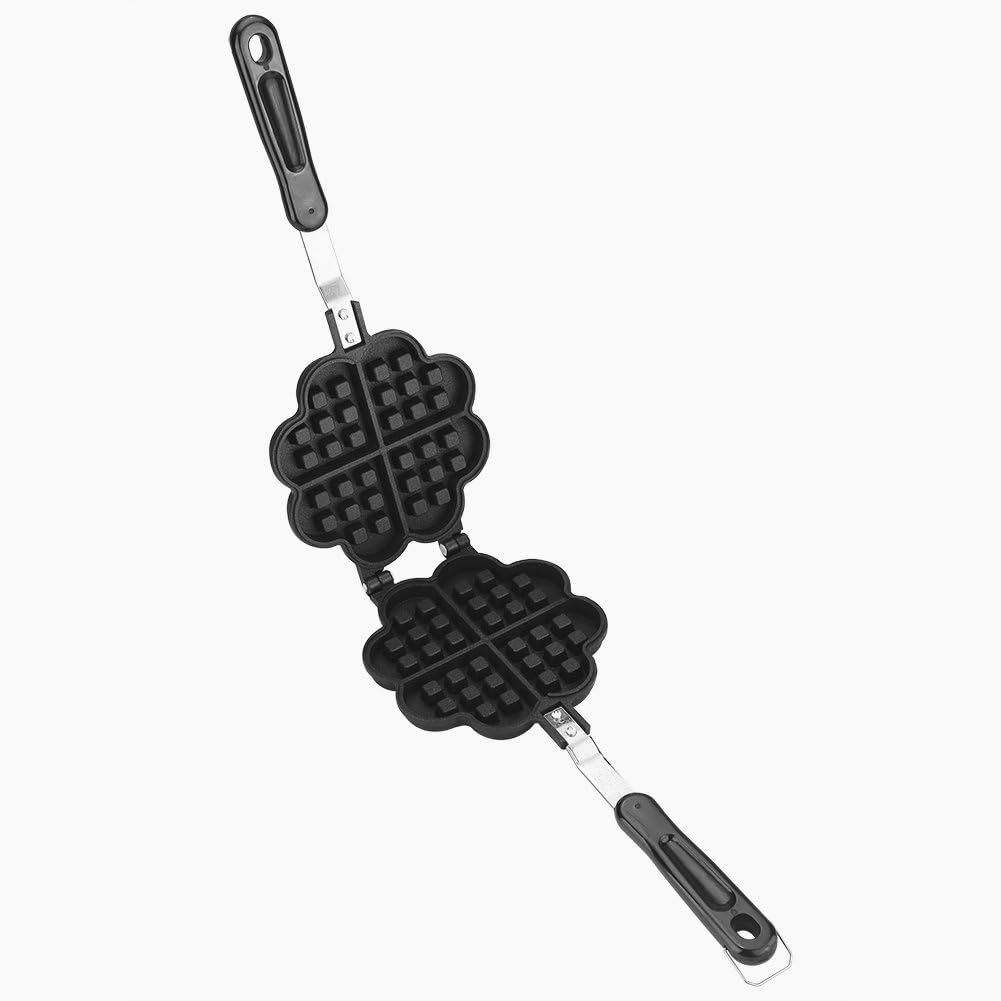 Classic Heart-Shaped Waffle Baking Pan Mold, Non-Stick Waffle Machine, Stovetop Press Plate Baking Tool