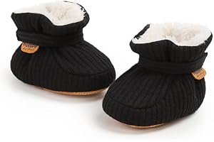 Bellocasa Infant Baby Boys Girls Cozy Fleece Booties Stay on Slippers Non Slip Soft Gripper Sock Shoes Toddler First Walker Newborn Crib Birthday Shower Gift