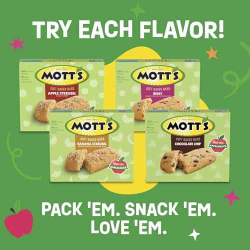MOTT’S SOFT BAKED BARS, CHOCOLATE CHIP, MADE WITH APPLESAUCE, 6 CT, 5.76 OZ