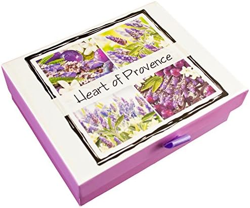 Nabila K Notecard Stationary Sets - Box of 12 Cards & Envelopes - All Occasion Blank Cards for Bridal Birthday Shower Invitations, Thank You Notes, Birthday Cards, or Just Because - Heart of Provence