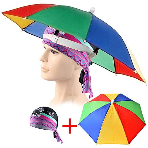 Windshield Wiper Costumes - Rainbow Umbrella Hat Cycling Scarf Included