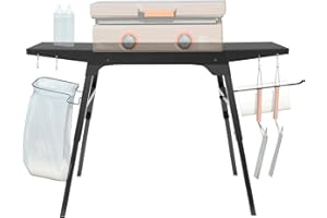 LIMECARE Griddle Stand for Blackstone 17’’/22’’, Adjustable Blackstone Griddle Stand with Folding Legs, All In One Portable Blackstone Table Top Grill Stand with 2 Side Tables for Outdoor Cooking/Camping