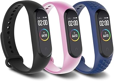 Simpeak Correa Compatible con Xiaomi Mi Smart Band 4 / Mi Band 3 Pulsera Banda [3 Pcs]-Silicona Reloj de Recambio Coloridos Correas Compatible con Mi ...